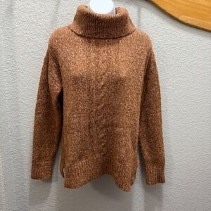 JONES NEW YORK Signature Women's Brown Speckled Turtleneck Sweater Size S‎